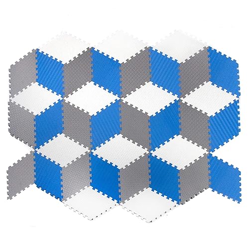 Miniatura 6 de Tadpoles Tapete de juego con forma de rombo de 12 piezas | Alfombrillas de espuma entrelazadas | Suave y duradero | Cobertura total del suelo de 54