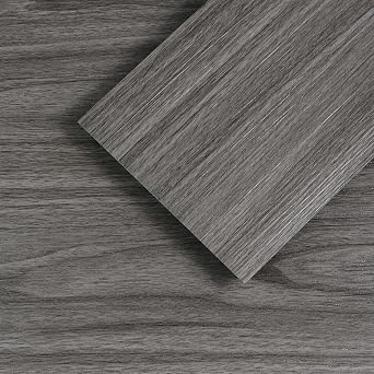 Grey Peel and Stick Floor Tile 12-Pack 18 Sq.Ft Luxury Thicken Vinyl Wood Plank Self Adhesive Waterproof DIY Flooring for Bedroom Bathroom Living Room