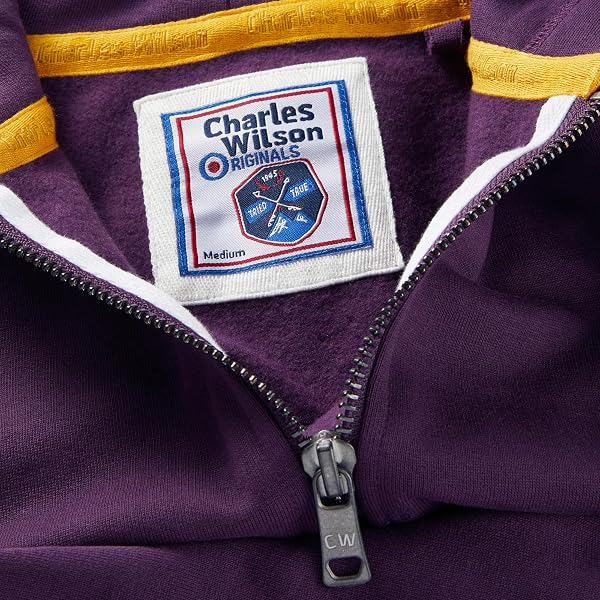 Charles Wilson Felpa Original da Uomo con Cappuccio in Misto Cotone con Zip - 4