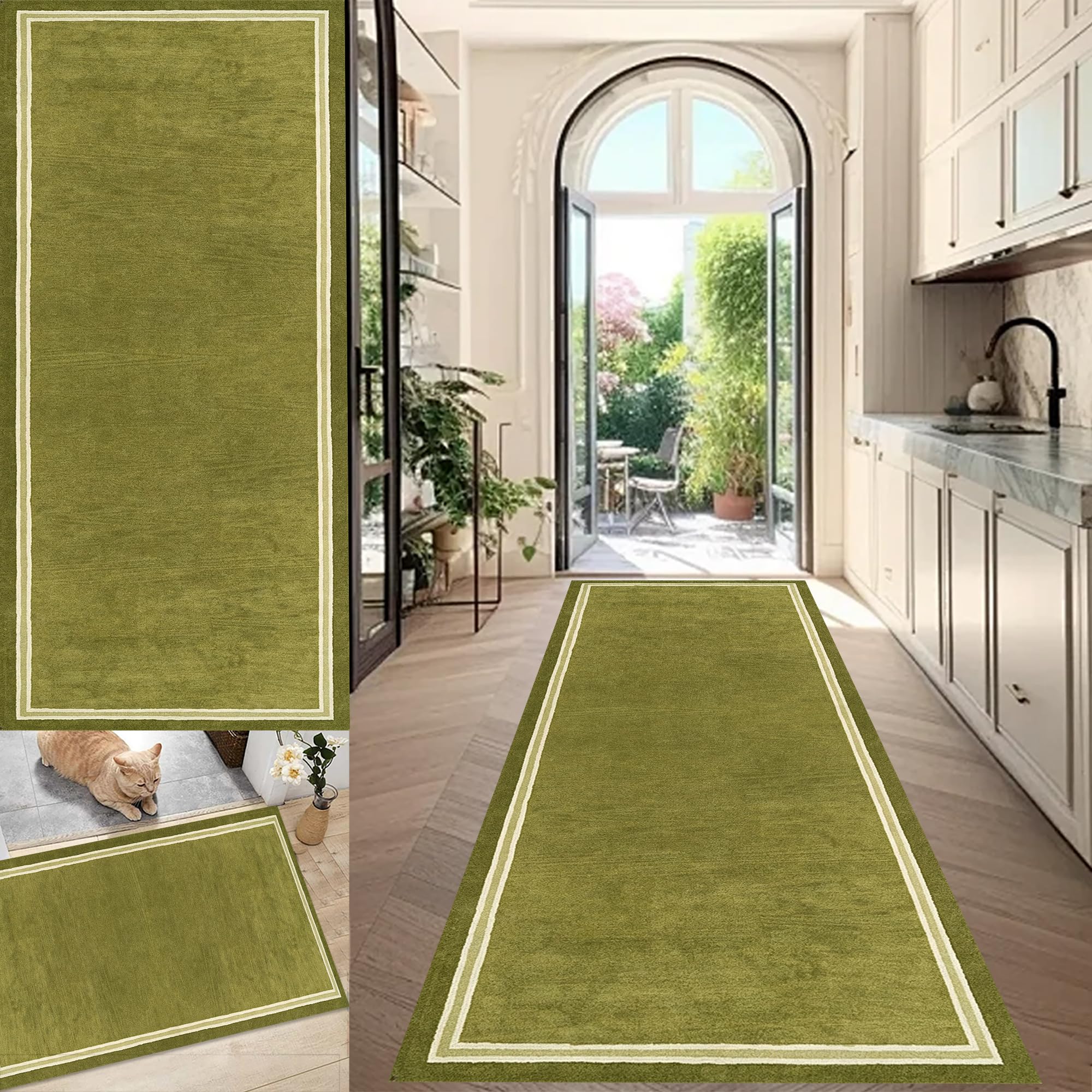 Tapis cuisine devant évier absorbant et lavable avec dossier antidérapant sécurisé