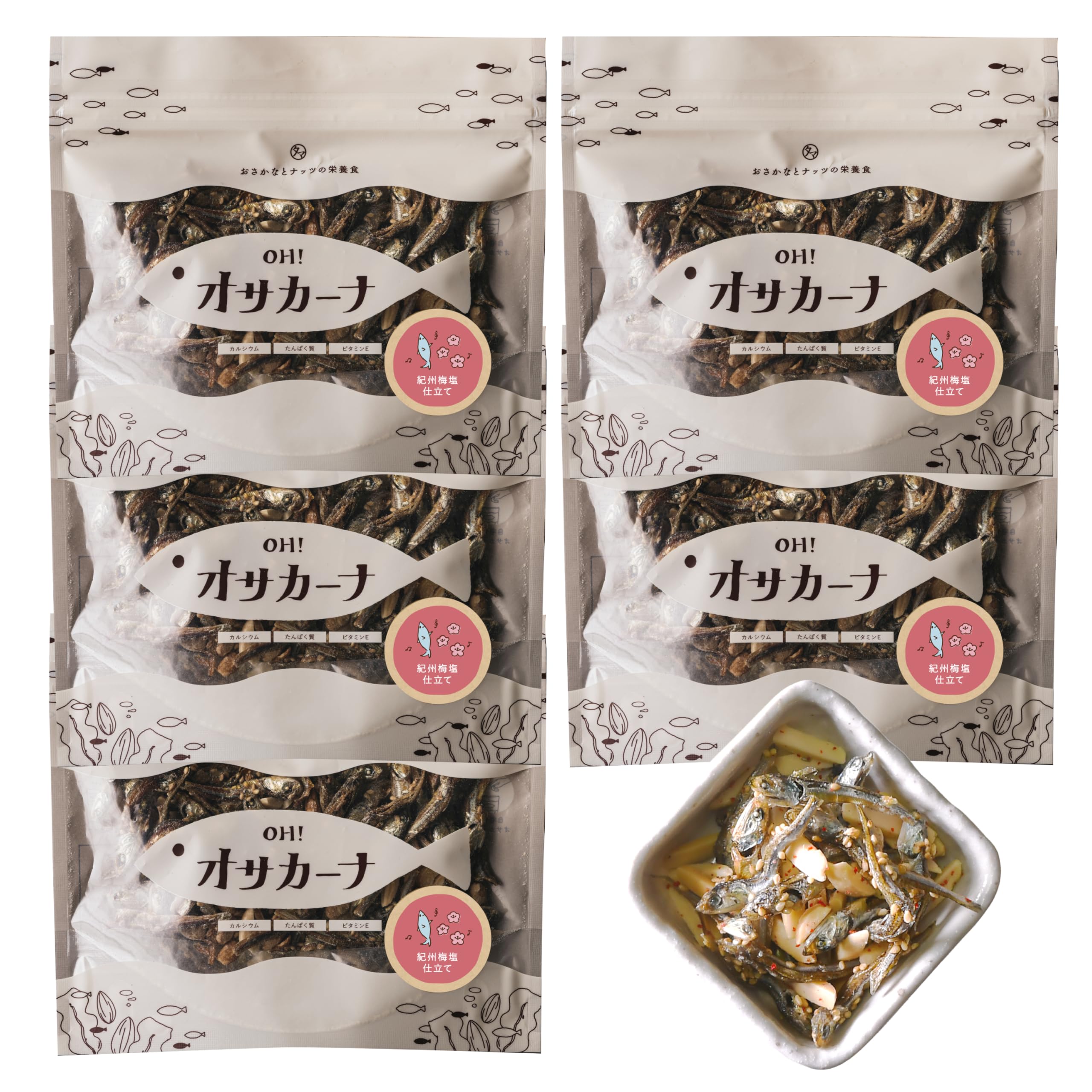 タマチャンショップ オサカーナ シーフードミックス 80g×3袋 小魚＆アーモン…
