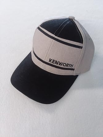 Kenworth Truck Grey & Black Baseball Cap Hat with Black Logo - Cotton - Adjustable Adult Size