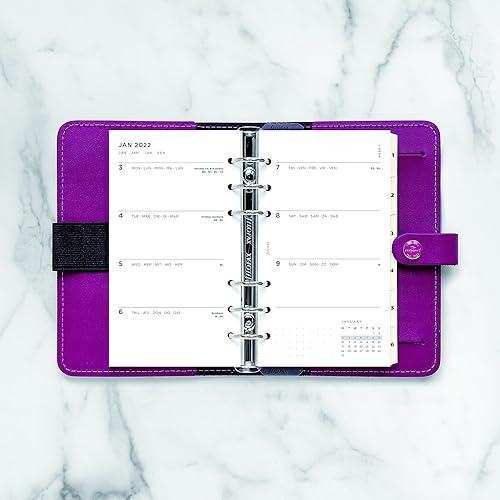 Miniatura 9 de Filofax Recarga tamaño personalcompacto semanal paquete de diario mínimo papel blanco multilingüe cinco idiomas 2022 C68490-22