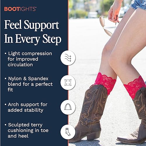 Miniatura 5 de Bootights Knee-Hi Performance Boot Socks with Spandex Compression - Cushioning - Moisture-Wicking - Mesh Zone Ventilation