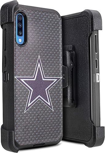 Funda resistente para Samsung Galaxy A70 con protector de pantalla integrado, funda resistente de cuerpo completo clip giratorio para cinturón