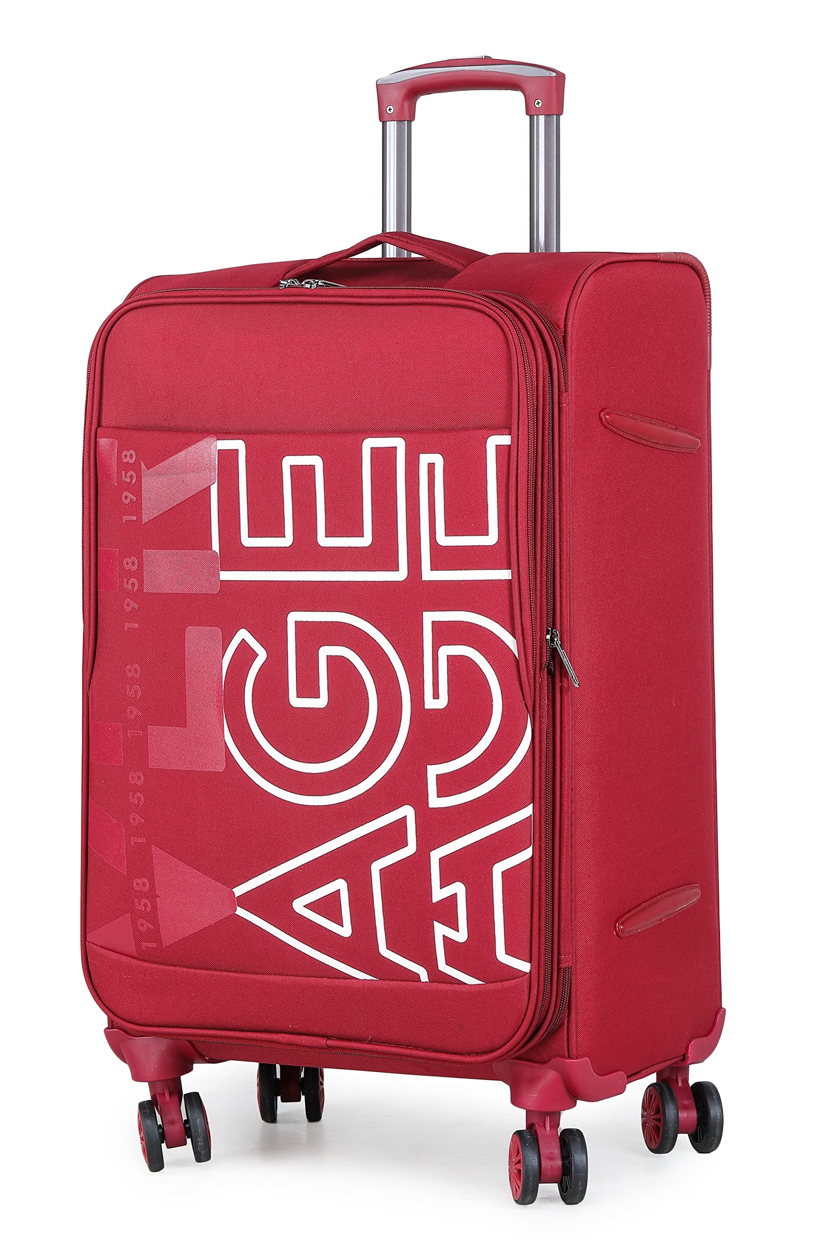 Verage Nevada 59 cm Soft-Sided Carry-On Cabin Size Expandable Suitcase 8 Wheel Spinner Luggage Trolley Bag (VRNVD1-20-RD)
