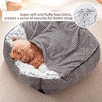 Vista 8 de MIXJOY Dog Beds for Medium Large Small Dogs, Rectangle Cave Hooded Blanket Puppy Bed, Luxury Orthopedic Cat Beds for Indoor Cats, Warmth and Machine