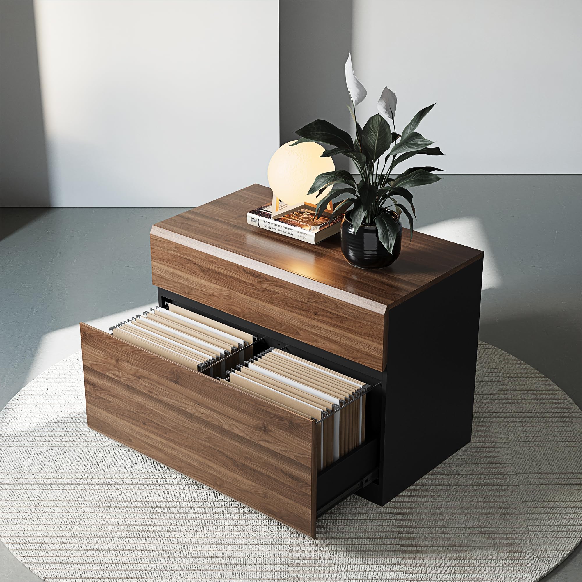 ModernMate 2 Drawer Lateral File Cabinet, 31W*23H Wood Filing Cabinet with Anti-tilt Mechanism, Home Office Storage Filing for Letter, A4 & Legal Size