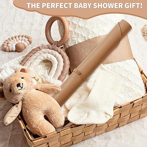 Miniatura 7 de Cambiador de pañales portátil para bebé, piel sintética suave, lavable y fácil de limpiar, para el hogar o viajes, impermeable, con correa de Café