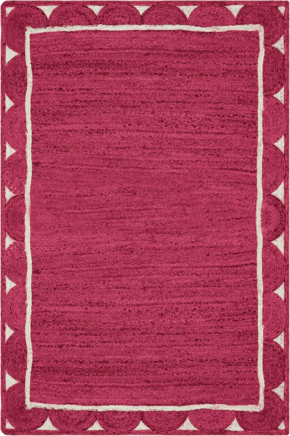 Indian Artisans Hand Braided Rug Area Rug 2x16 Jute Rug Kilim Runner Rug Geometric Pattern Pink Hand Woven Rug Flatweave Rug Indoor Outdoor Rugs for Hallway Runner Stair Runner Corridor Runner