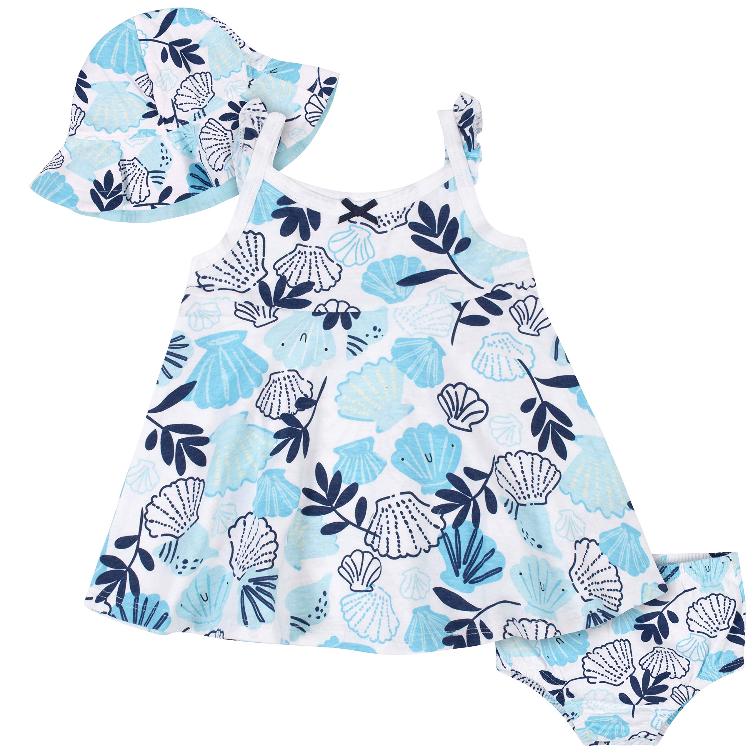 Gerber baby-girls 3-piece Sundress, Diaper Cover and Hat Set