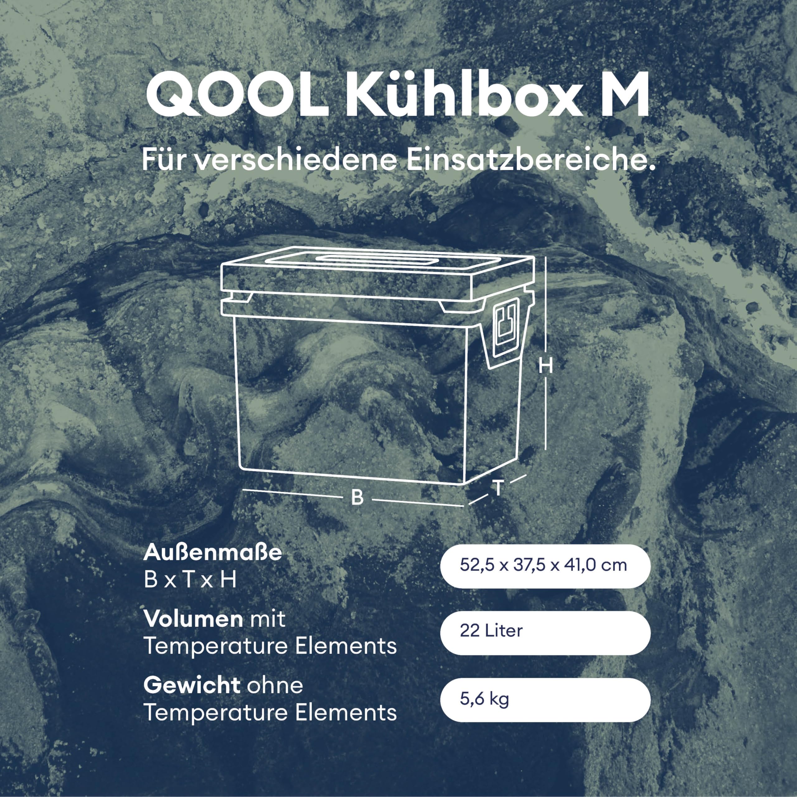 QOOL Lodówka Eco+ 27 l | Made in Germany | wykonana z materiału pochodzącego z recyklingu | zaawansowana technologicznie lodówka bez prądu | do 10 dni samodzielna | chłodzenie lub zamrażanie | 10 lat