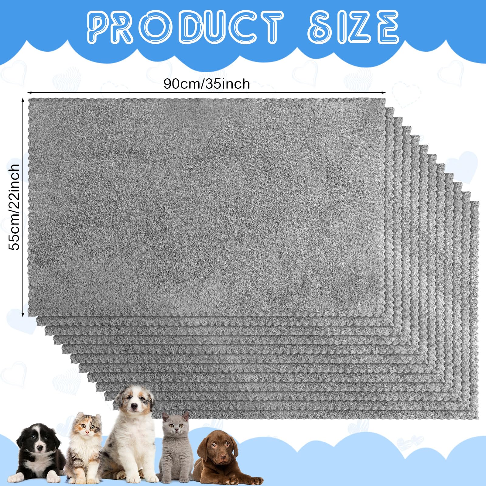 Thyle 12 almohadillas impermeables para orina de cachorros, para perros pequeños, alfombrillas de cama para mascotas, almohadillas de entrenamiento para perros a granel, reutilizables, lavables,