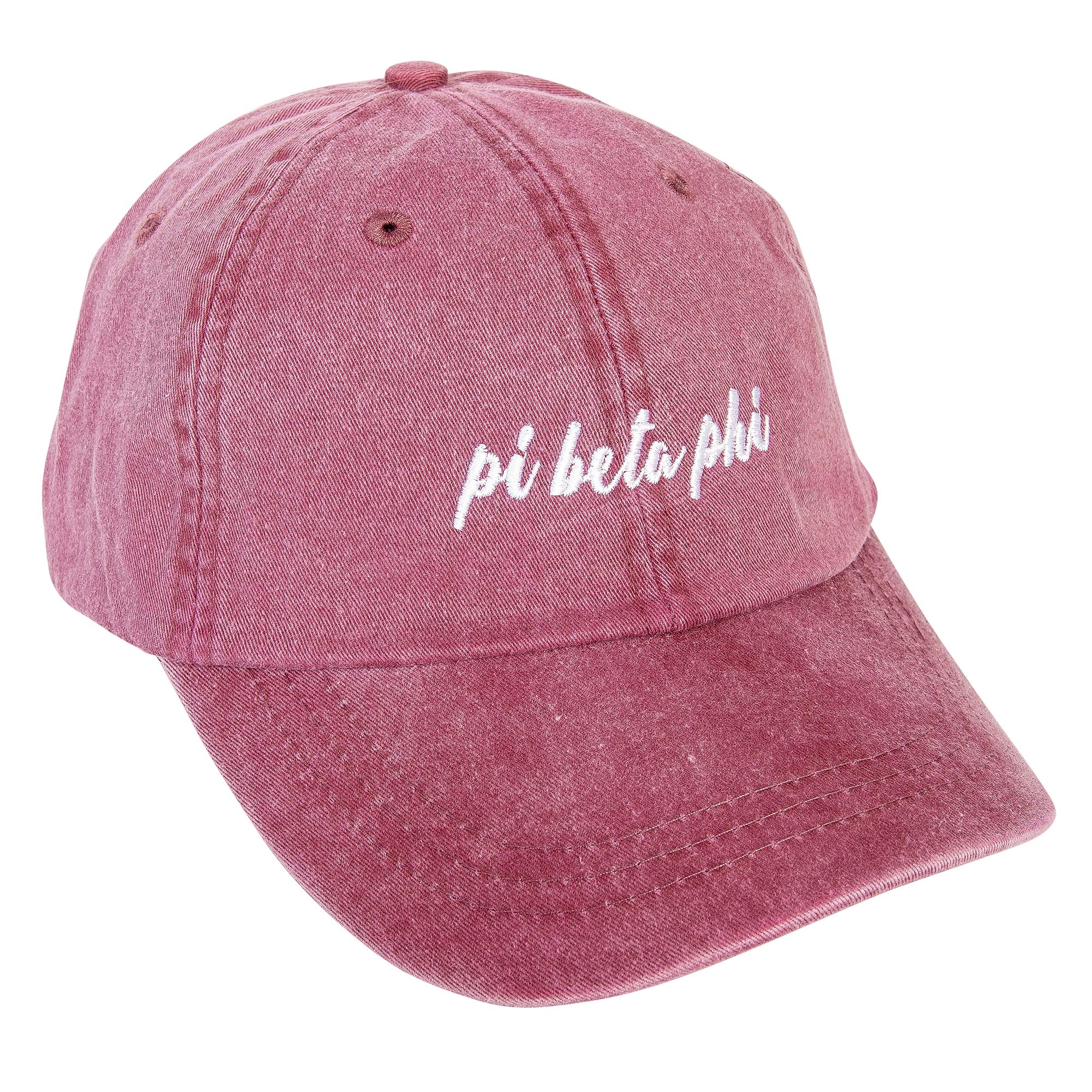 Pi Beta Phi (N) Sorority Baseball Hat Cap Cursive Name Font Pi Phi