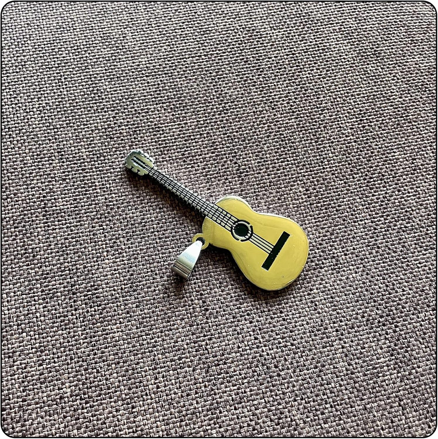 Punk Rock Music Stainless Steel Guitar Pendant Necklace - Image 4