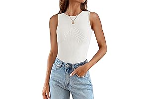 Women's Ribbed V Neck Sleeveless Racerback Tank Tops 2024