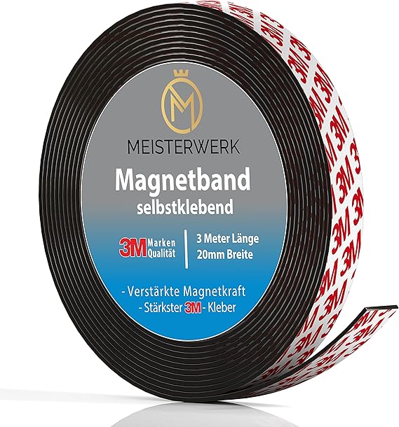 REORDA Magnetband Selbstklebend - Starker 3M Kleber Mit Magnetkraft