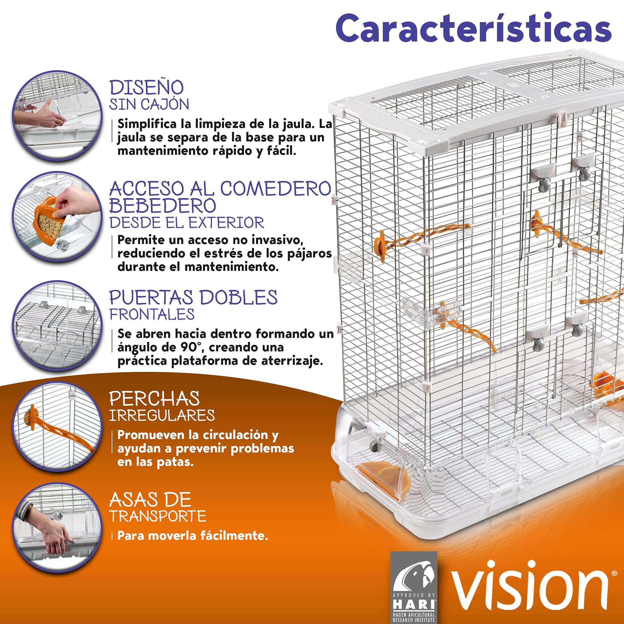 Vision Jaula Modelo L12, 75 x 38 x 92,5 cm, Transparente, XL