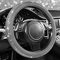 Vista 18 de CAR PASS - Funda de volante con diamantes brillantes de imitación y patrón de leopardo, con cristales de imitación brillantes para mujer