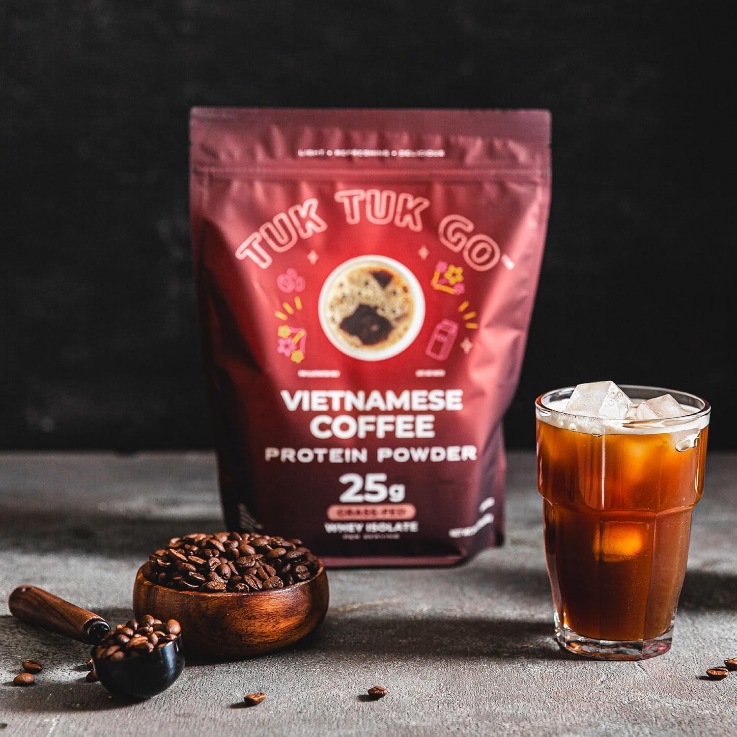 Clear Whey Protein Drink Mix - Vietnamese Coffee - 25g Clear Whey Isolate - Refreshing Flavor - 17 Servings - Post Workout Recover