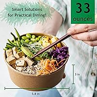 Vista 2 de Galashield Tazones desechables con tapa, cuencos de papel para preparación de comidas, recipientes de comida para ramen con tapas para ensalada