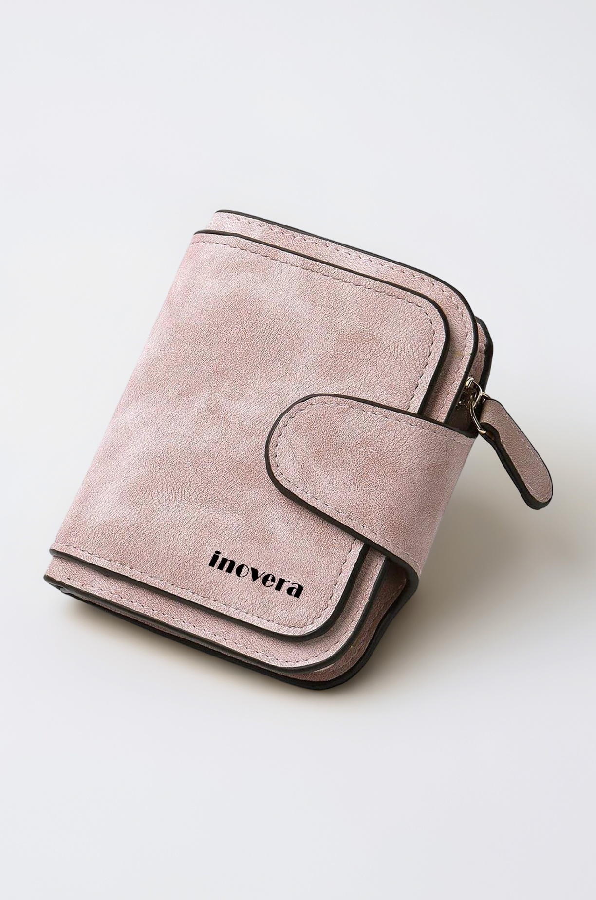 (LABEL)Women's Vegan Leather Tri-fold Fashion Card Coin Holder Small Wallet (KK29)