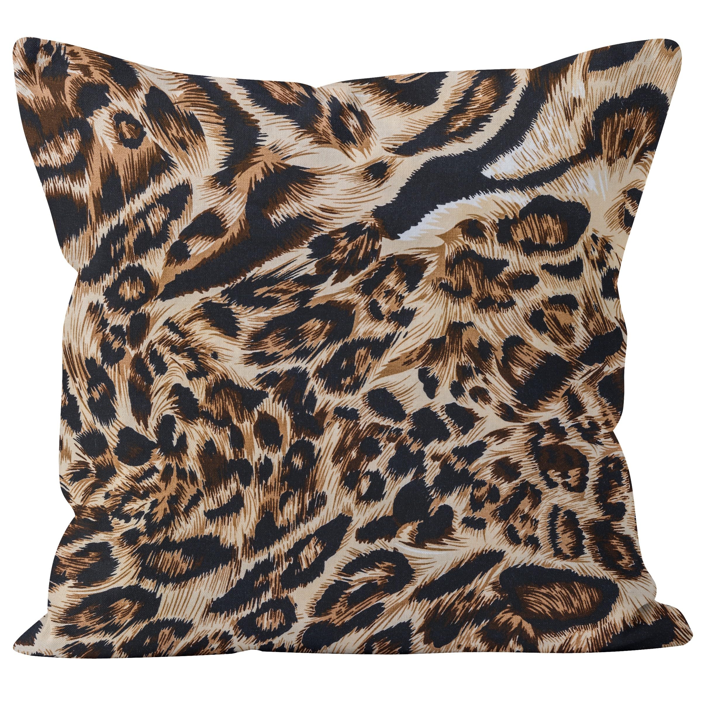 CEVAN Linen Pillow Covers Long Cushion Covers Outdoor Leopard Print Pillow Covers 3D Set Cushion Covers Thick Sofa Decor Throw Pillow Covers 50x50cm,1Pcs