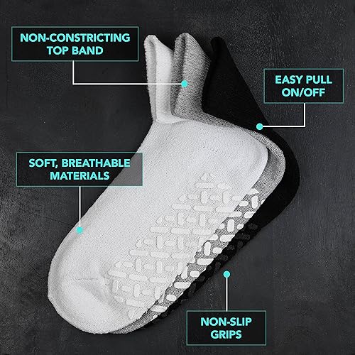 Miniatura 3 de Debra Weitzner 6Pk Non-Binding Loose Fit Sock - Non-Slip Diabetic Socks for Men and Women - Crew, Ankle