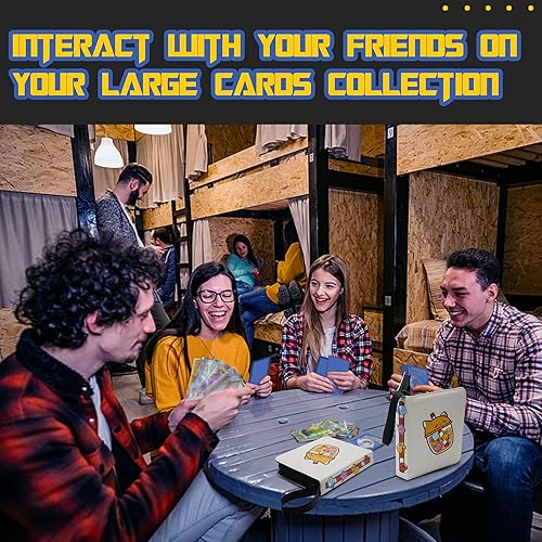 Miniatura 6 de CLOVERCAT Carpeta de 4 bolsillos para tarjetas coleccionables (4 bolsillos, 400 tarjetas, sorbo de dibujos animados, blanco)