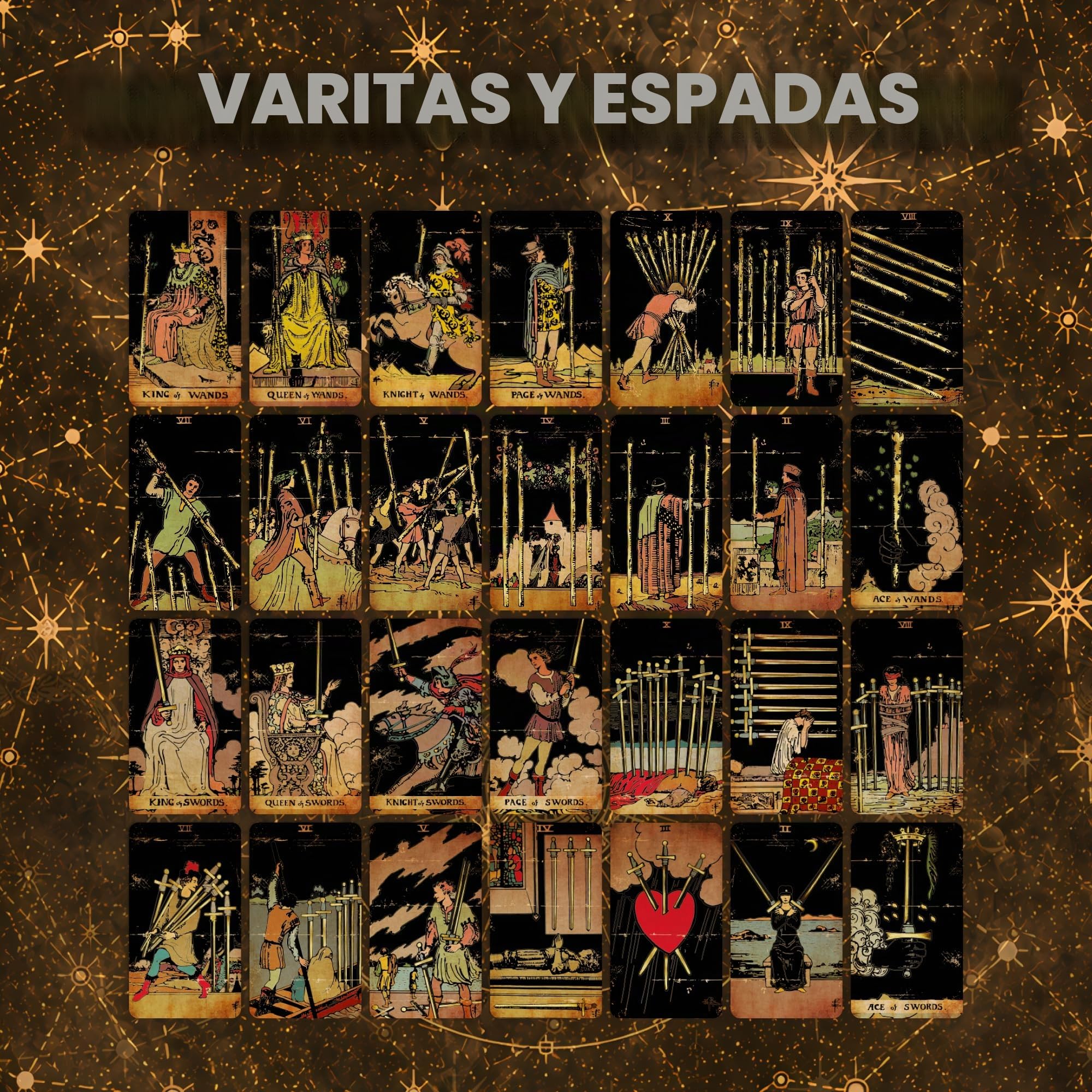 Tarot de 78 cartas originales para principiantes y expertos con libro de guía y bolsa de regalo, juego de adivinación, herramientas de adivinación para todos