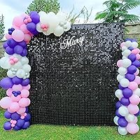 Vista 109 de 36 Panels Giltter Wall Backdrop Pink Shimmer Wall Backdrop for Party Wedding Birthday Engagement Bachelorette Parties Anniversary Decoration