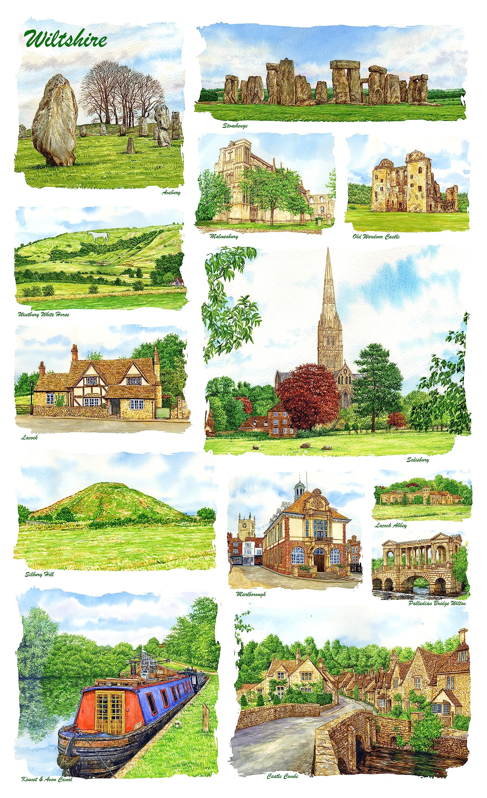 Kevin Robinson Collection Wiltshire Tea Towel