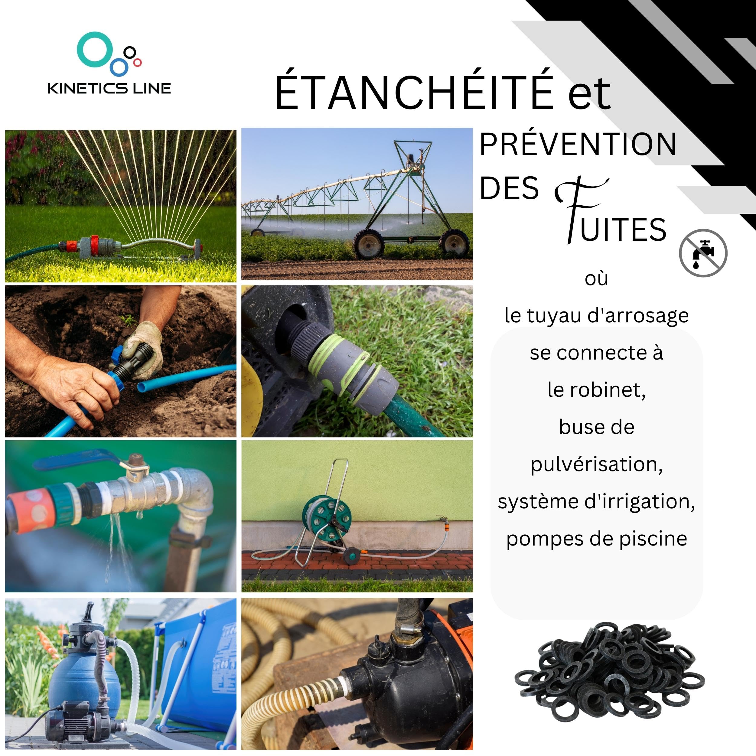 Joint Plat en Caoutchouc 1 1/4" - 33/42 mm (39 x 30 x 2 mm) – Lot de 25 – Étanchéité Fiable pour Installations d’Eau et de Chauffage - de -20 °C à +70 °C