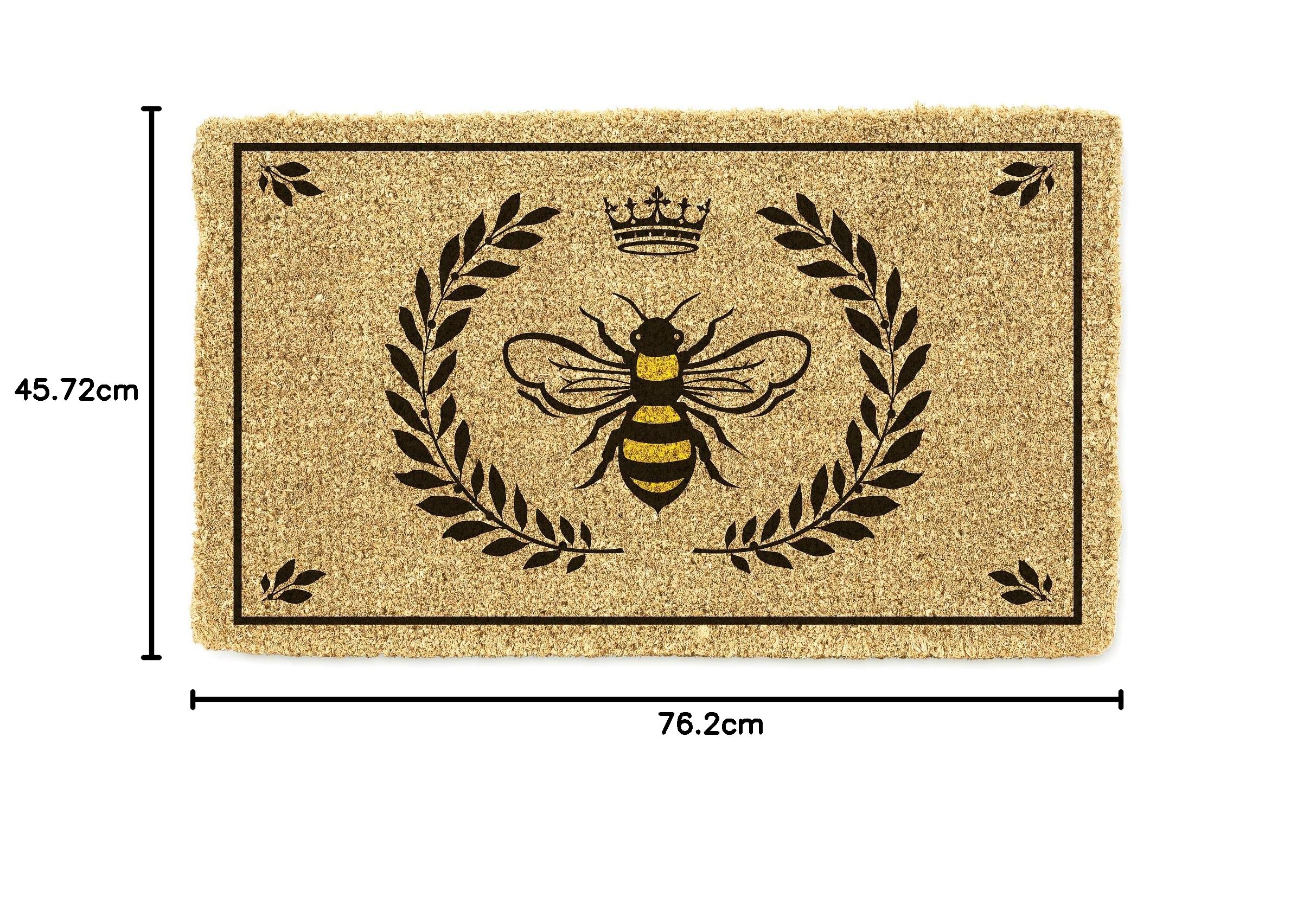 Abbott Paillasson en Fibre de Coco Motif Abeille dans écusson Naturel