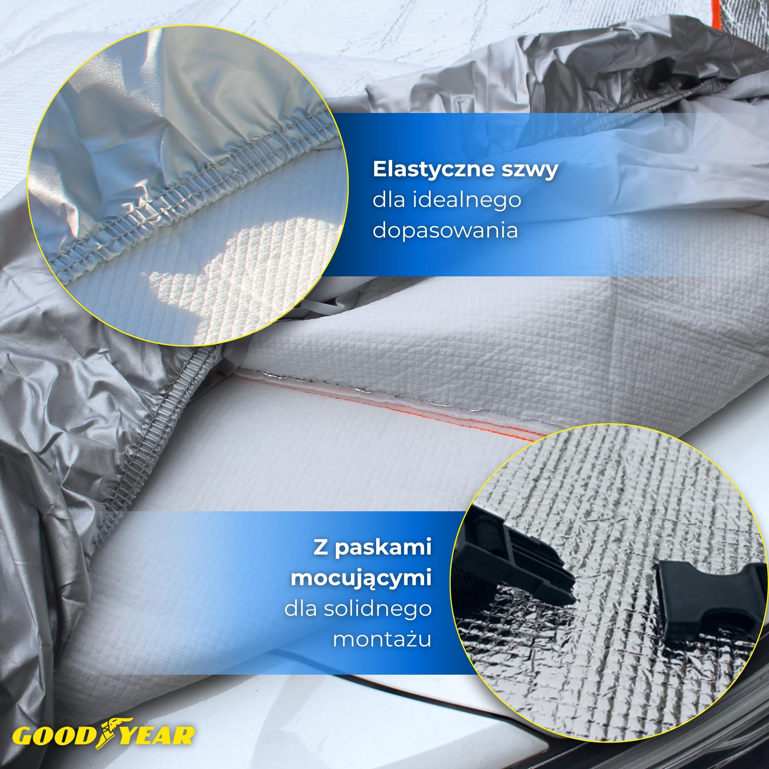 Goodyear Pokrowiec na samochód, odporny na grad, pokrowiec na samochód i suv, odporny na promieniowanie UV, wodoodporny, wysokiej jakości odporny na grad