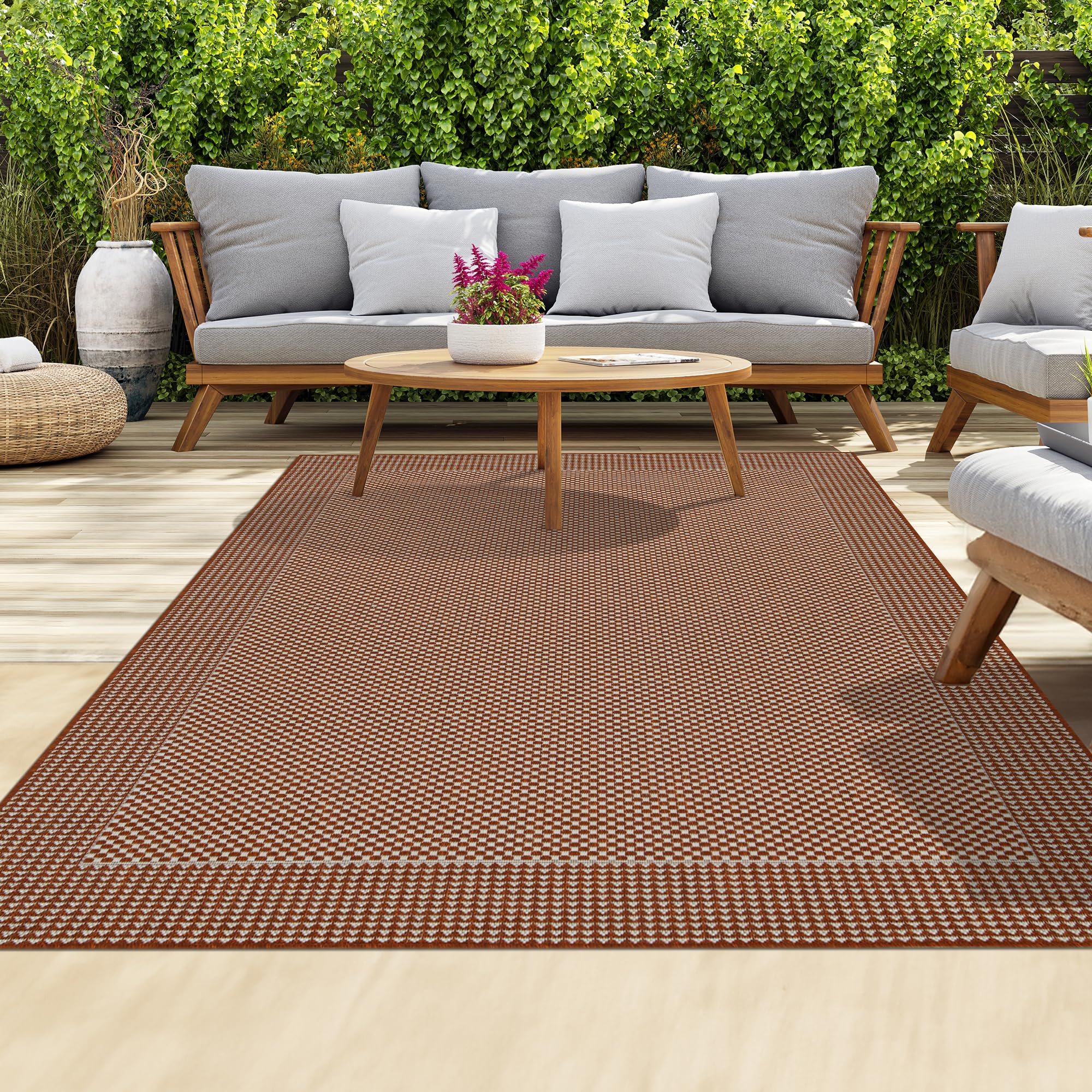 homeart Outdoor Rugs | Easy-Cleaning Indoor & Outdoor Area Rugs for Porch, Deck, Balcony, Garden, Picnic, Kitchen, Hallway | UV & Weather-Resistant Large Patio Rug Mats Terra Cream, 200 x 290 cm — image 1