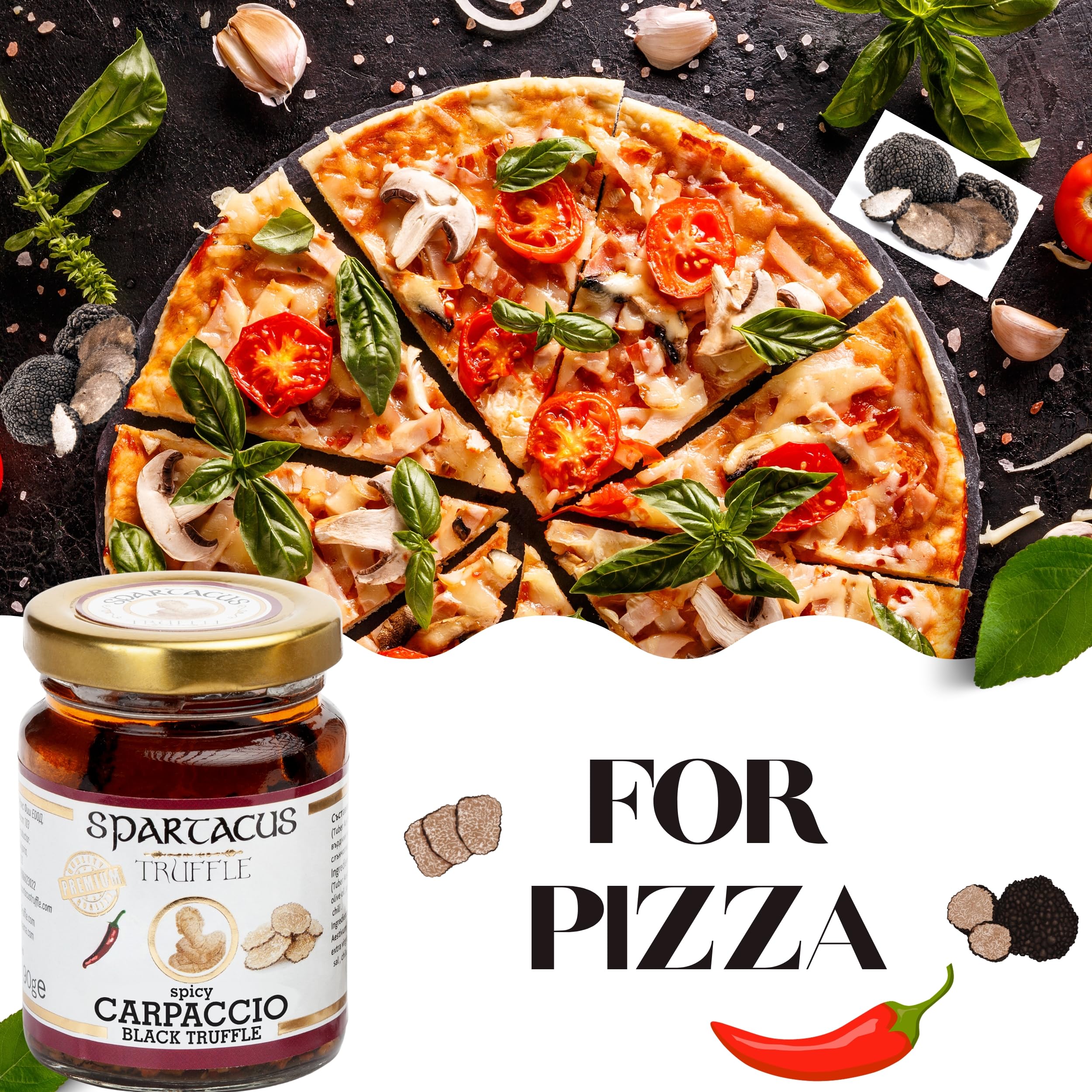 Set Spartacus con carpaccio piccante e tartufo carpaccio, concediti un'eccellenza culinaria