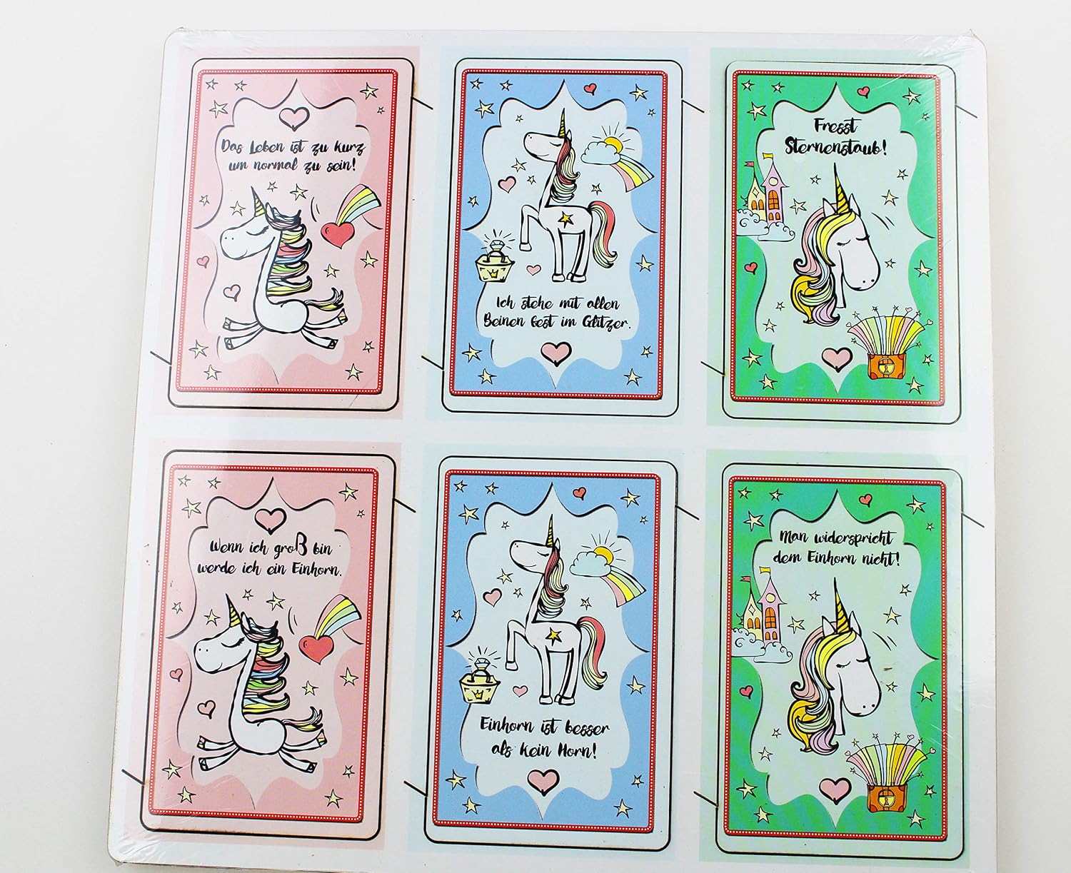 Kamaca Set of 6 magnets unicorn funny fridge magnets made of wood unicorn motif party bag birthday (set of 6 unicorn magnets)