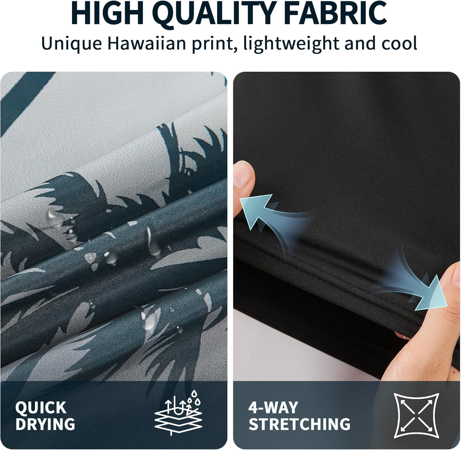 Mens Swim Trunks with Compression Liner 9" Built-in Board Shorts 2 in 1 Quick Dry Bathing Suits with Zipper Pockets - Image 5