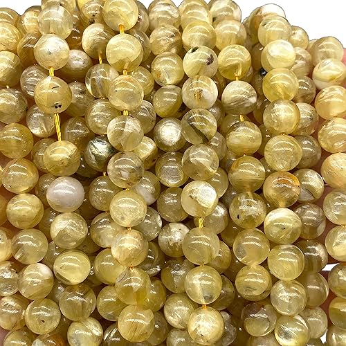 Miniatura 2 de ABCGEMS - Cuentas de moscovita de estrella dorada brasileña, también conocidas como miel y mica lepidolita (piedra extremadamente rara con destello