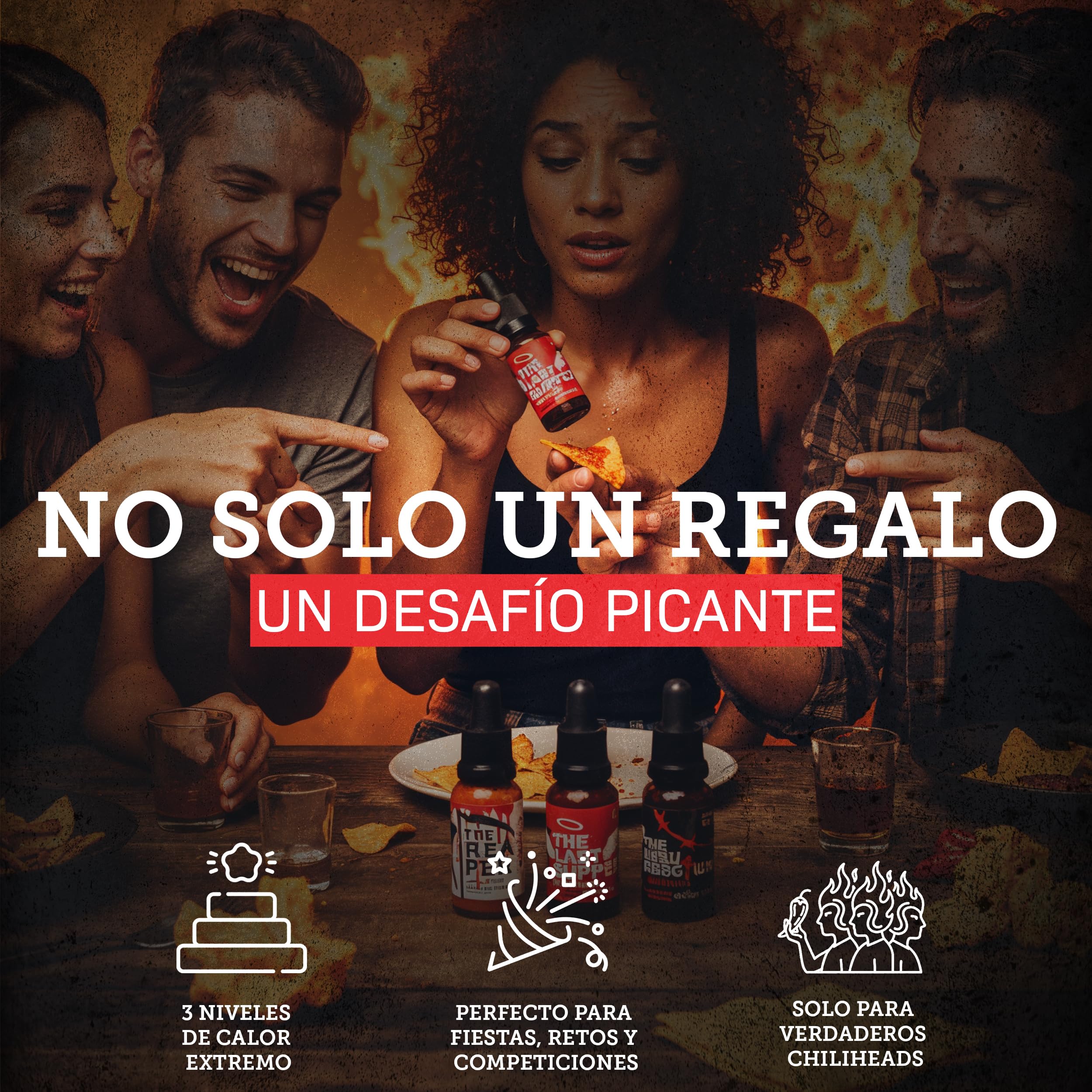 I LOVE SPICY The End Estuche 3 Salsas Picantes Extremas 3x20ml Carolina Reaper Trinidad Scorpion Regalo Gourmet