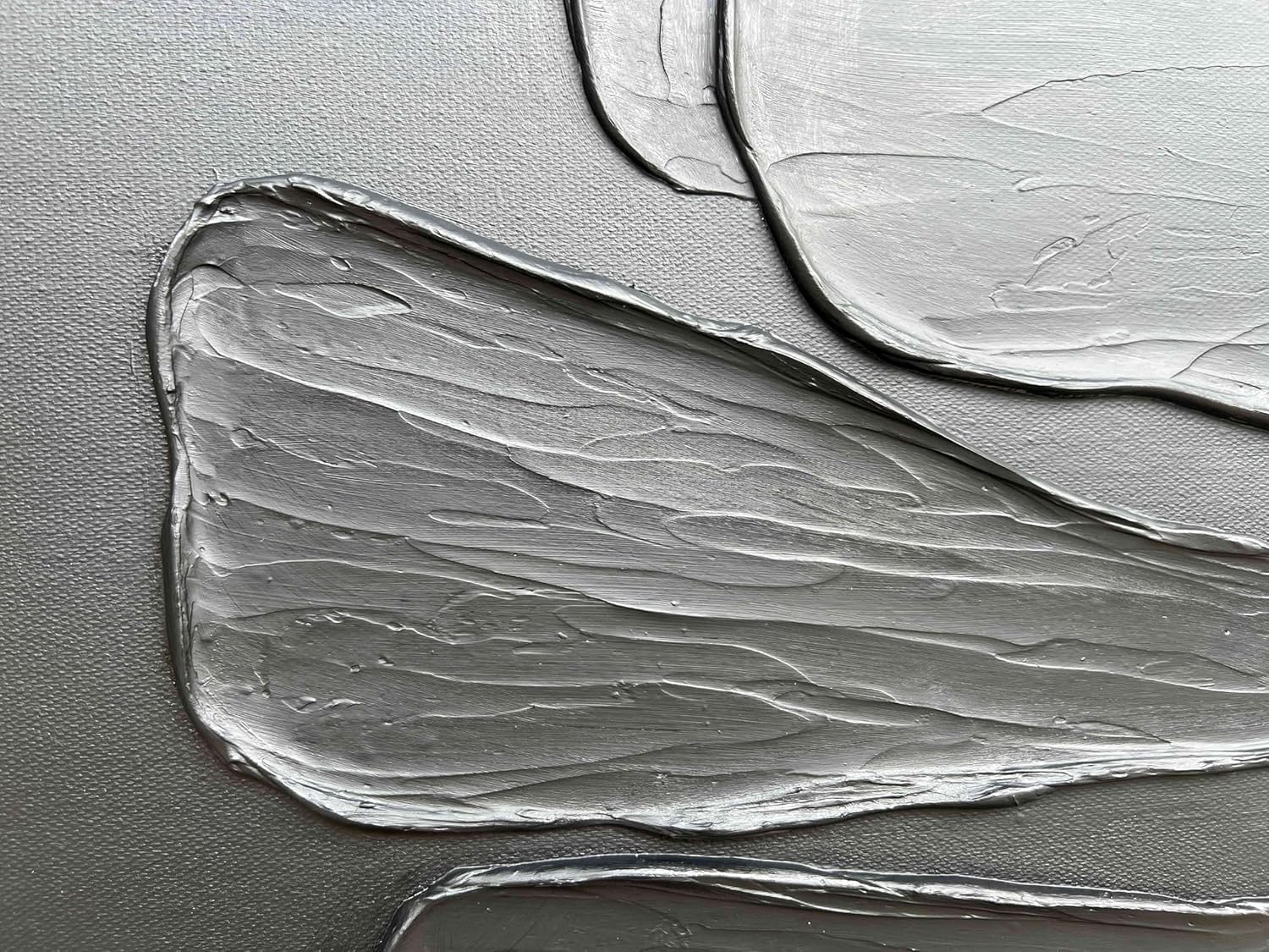 Creespi Hand-Painted Minimalist Black Textured Wall Art 24x36 inch,Modern Abstract Oil Painting On Canvas for Wall Décor 36"L x 24"W AT002