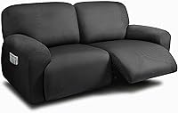 Vista 8 de ULTICOR Fundas para Sofá Reclinable de 8 Piezas, Fundas Elásticas de Hilo Teñido para Sofá Reclinable de 3 Cojines, Fundas Deslizables para Sofá