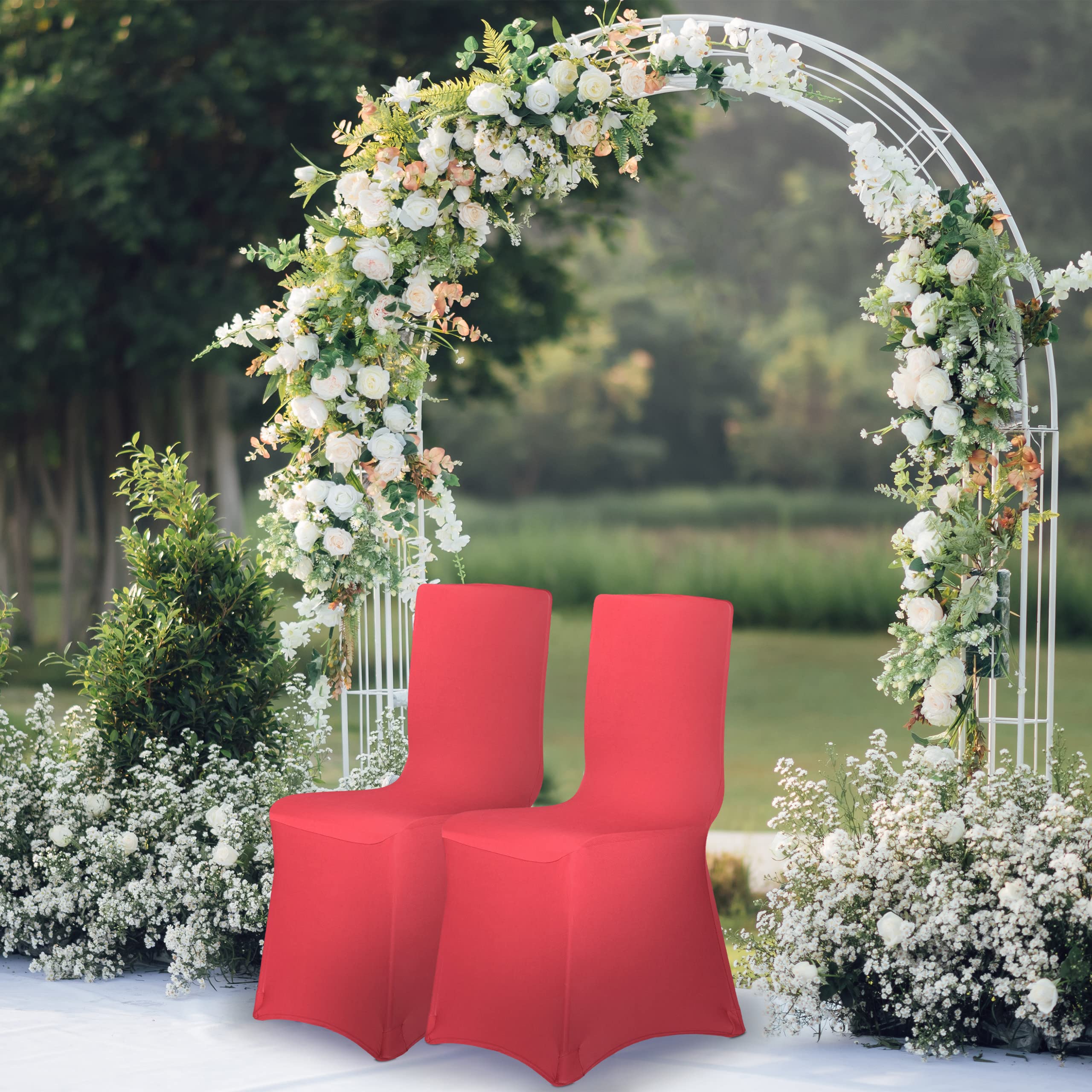 Relaxdays 8x Fodera Coprisedia, Rivestimenti, Schienale, Copertura Universale, Arredamento, Decorazioni, Rosso Scuro