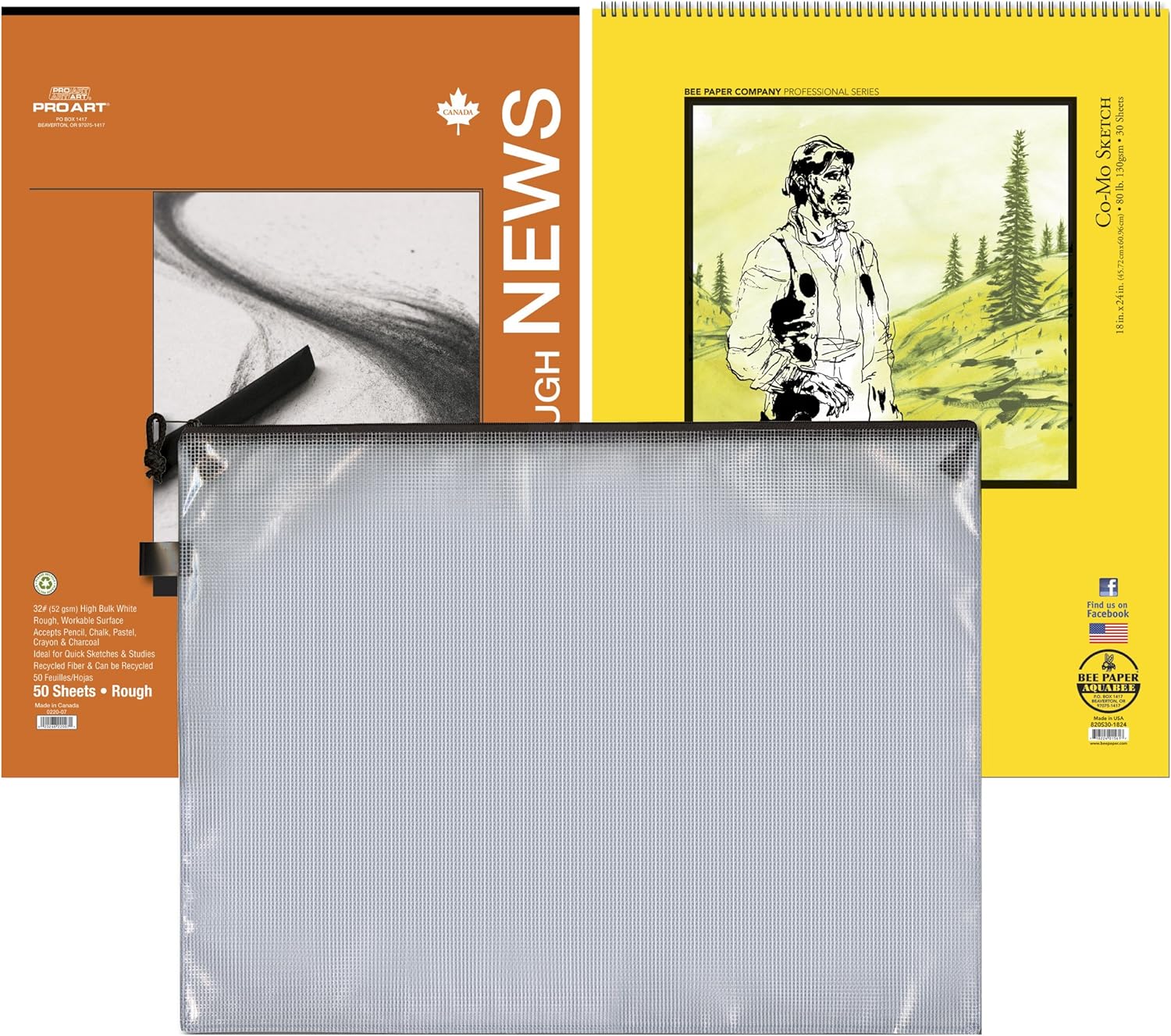 PRO ART Mesh Bag 18Inch by 24Inch Como and Newsprint Pad