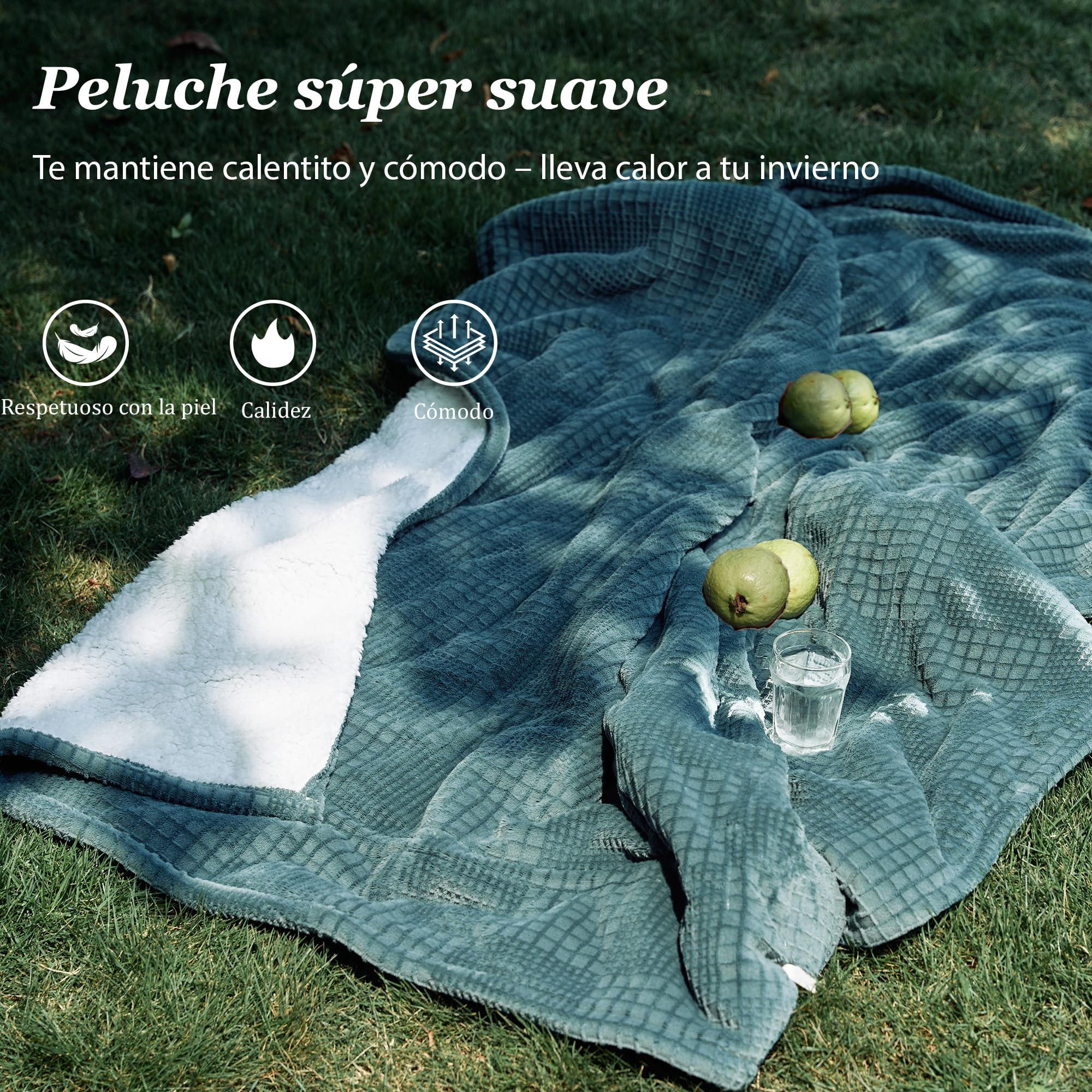 Texciting Manta Eléctrica 150x200cm-Manta Electrica Grande 9 Niveles de Calor - Apagado Automático 10h Lavable en Lavadora (Verde)