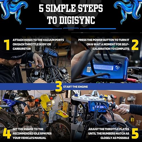 Miniatura 5 de 4 canales - The Digi Sync (modelo DS3) - Cuerpo del acelerador y herramienta de sincronización digital de carbohidratos  Sincronizador de carburador