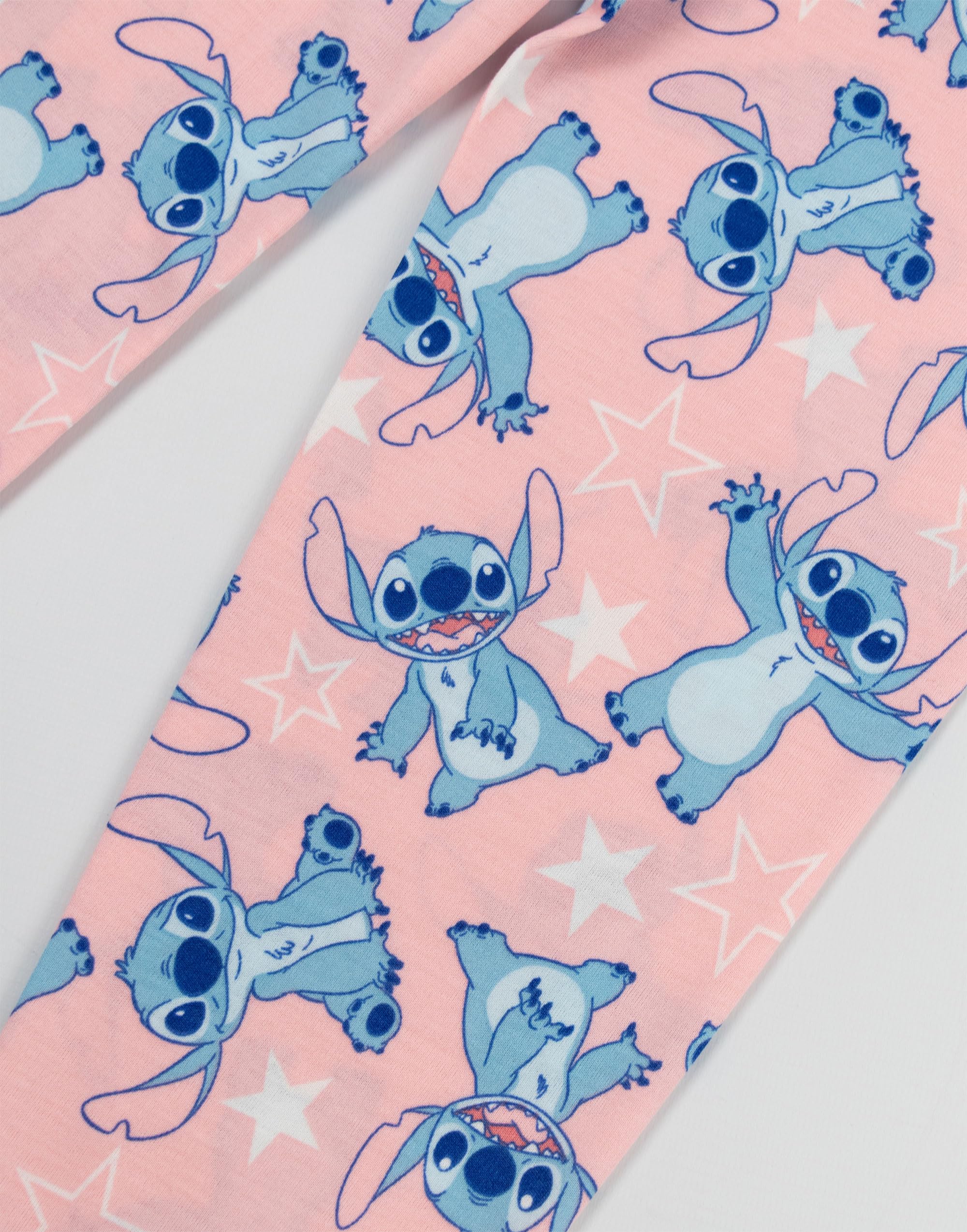 Disney Lilo i Stitch Dziewczęcy - różowy komplet piżamowy z długim rękawem i nogawkami, 3 części | Przyjemny polar z postacią Stitcha | Zapinana na zamek piżama do spania