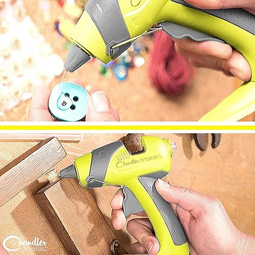 Vista 8 de Chandler Tool Mini pistola de pegamento – 25 W – Varillas de pegamento caliente y soporte de base patentado incluido – para manualidades, escuela