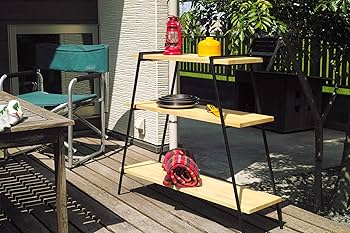 Amazon｜North Orange アイアンラック 3段 見せる収納 天然木